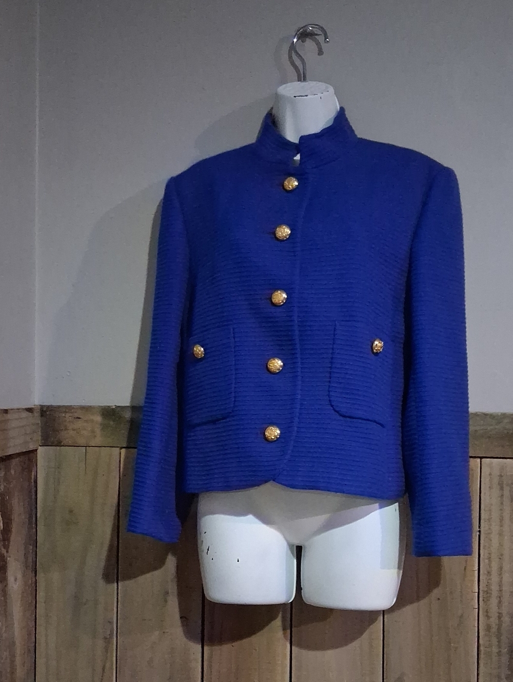 Vintage Royal Blue Blazer with Gold Buttons